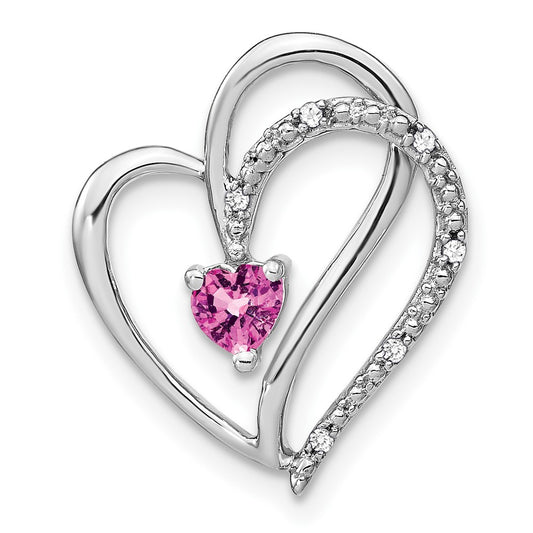 Gemstone & Diamond Heart Chain Slides