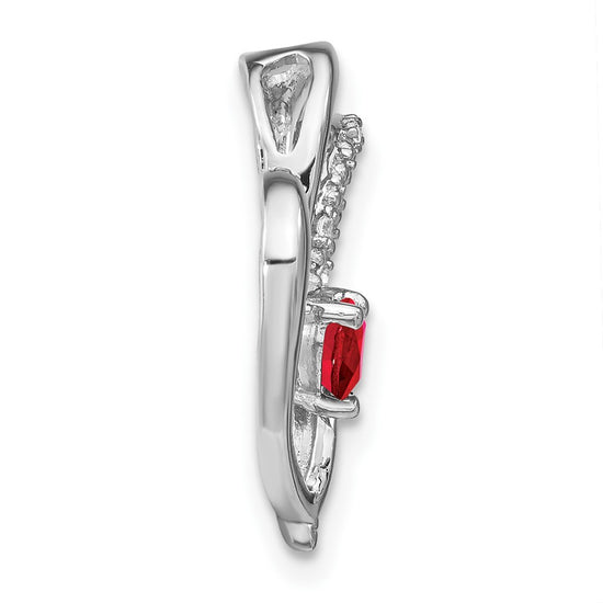 Gemstone & Diamond Heart Chain Slides
