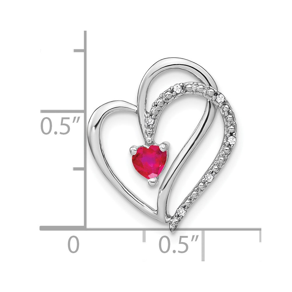 Gemstone & Diamond Heart Chain Slides