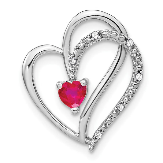 Gemstone & Diamond Heart Chain Slides