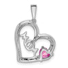 Gemstone and Diamond MOM Heart Pendants