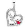 Gemstone and Diamond MOM Heart Pendants