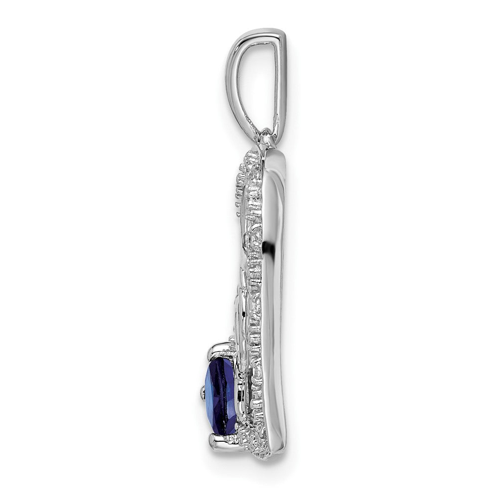 Gemstone and Diamond MOM Heart Pendants