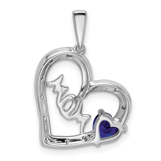 Gemstone and Diamond MOM Heart Pendants
