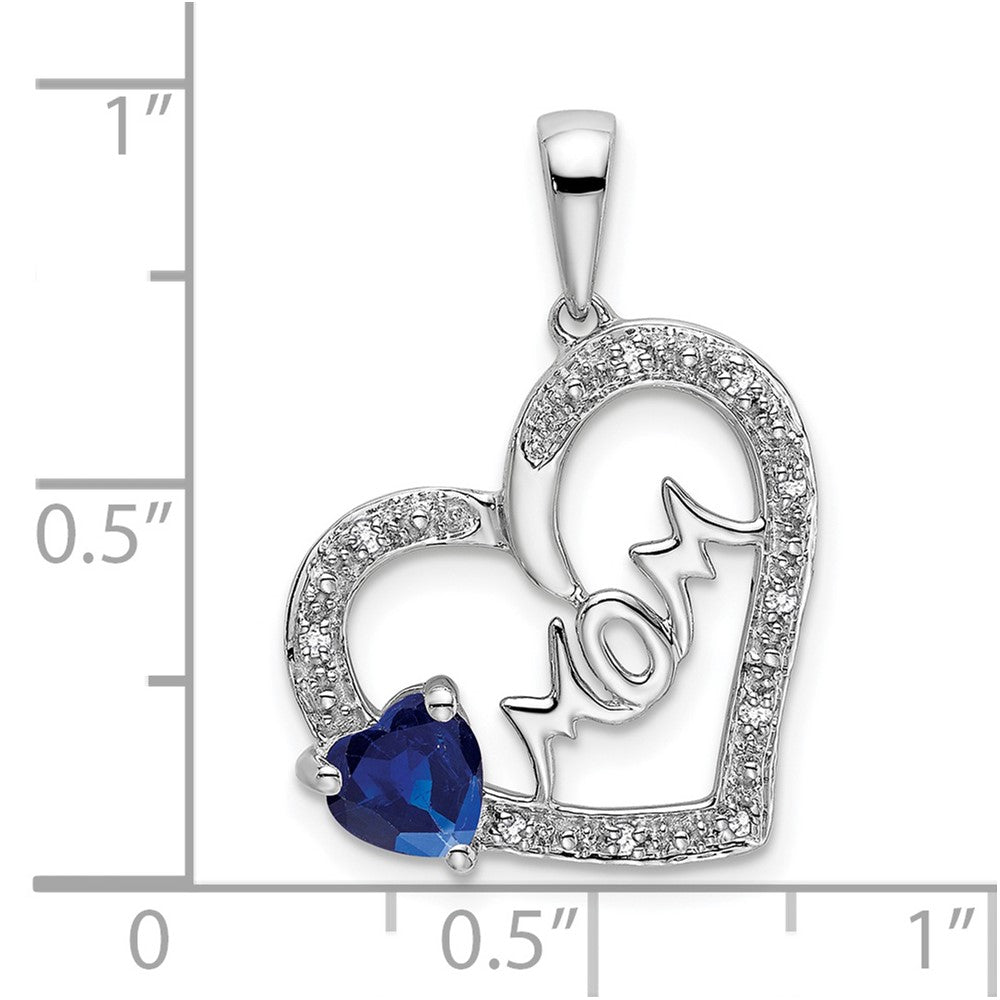 Gemstone and Diamond MOM Heart Pendants