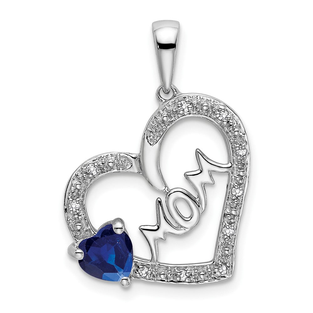 Gemstone and Diamond MOM Heart Pendants