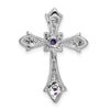 Gemstone & Diamond Fleur de Lis Cross Chain Slides