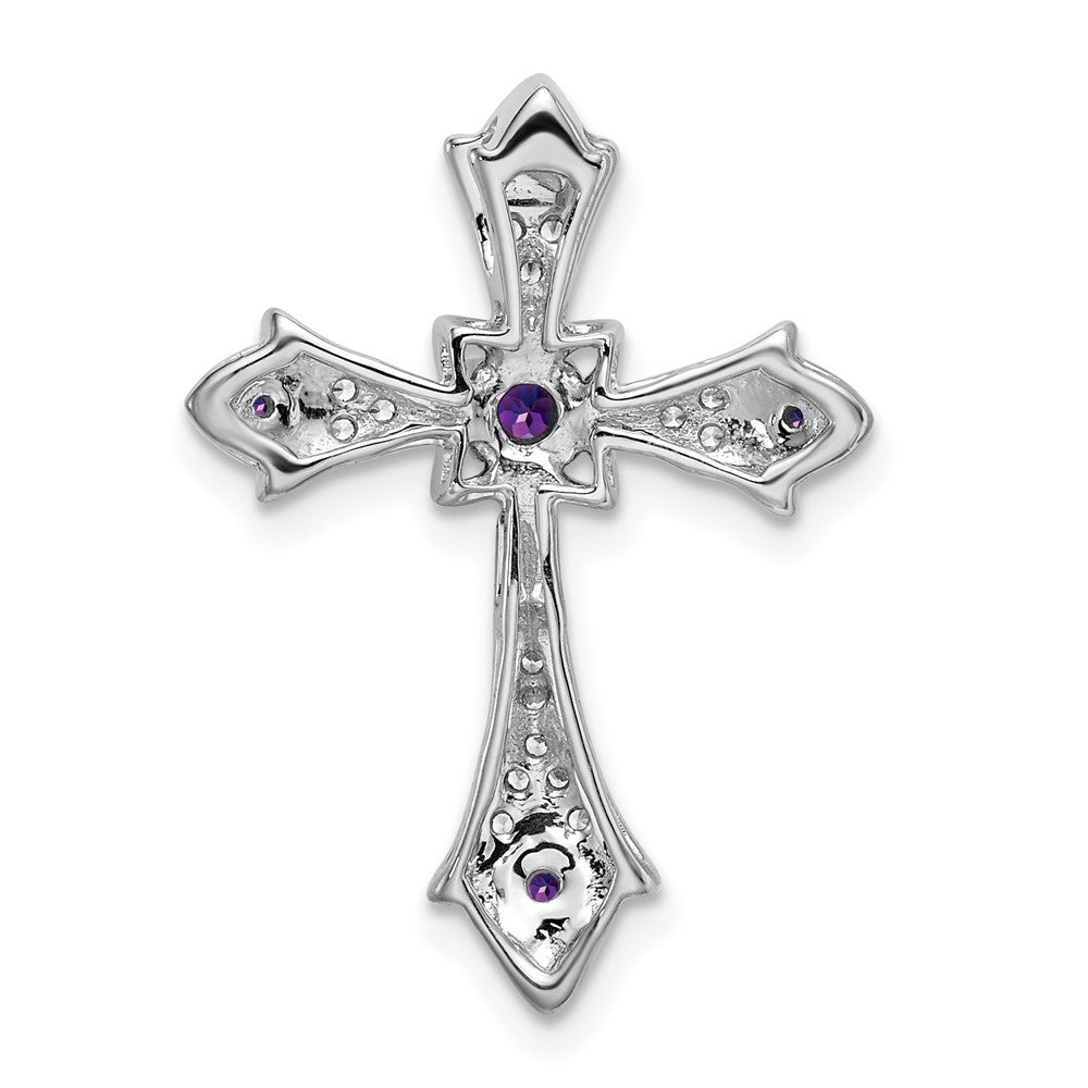 Gemstone & Diamond Fleur de Lis Cross Chain Slides
