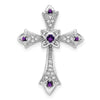 Gemstone & Diamond Fleur de Lis Cross Chain Slides