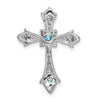 Gemstone & Diamond Fleur de Lis Cross Chain Slides