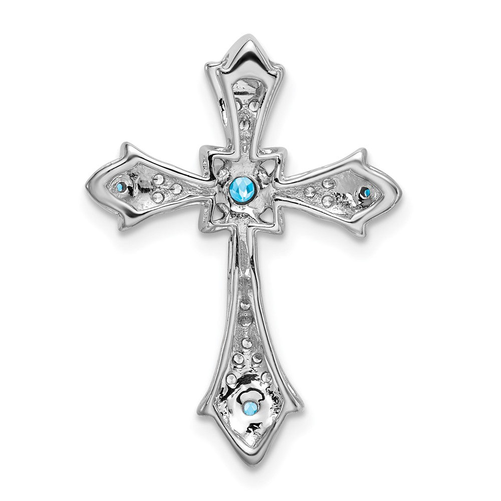 Gemstone & Diamond Fleur de Lis Cross Chain Slides