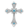 Gemstone & Diamond Fleur de Lis Cross Chain Slides