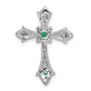 Gemstone & Diamond Fleur de Lis Cross Chain Slides