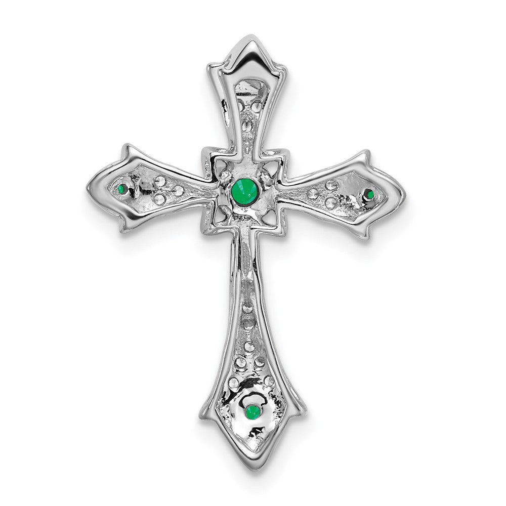 Gemstone & Diamond Fleur de Lis Cross Chain Slides