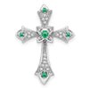 Gemstone & Diamond Fleur de Lis Cross Chain Slides