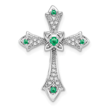 Gemstone & Diamond Fleur de Lis Cross Chain Slides