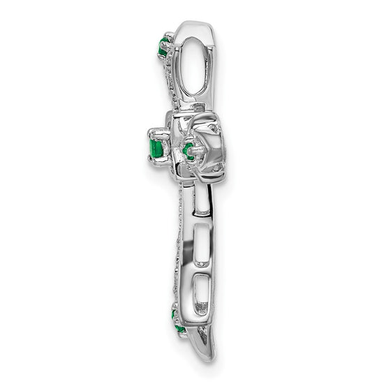 Gemstone & Diamond Fleur de Lis Cross Chain Slides
