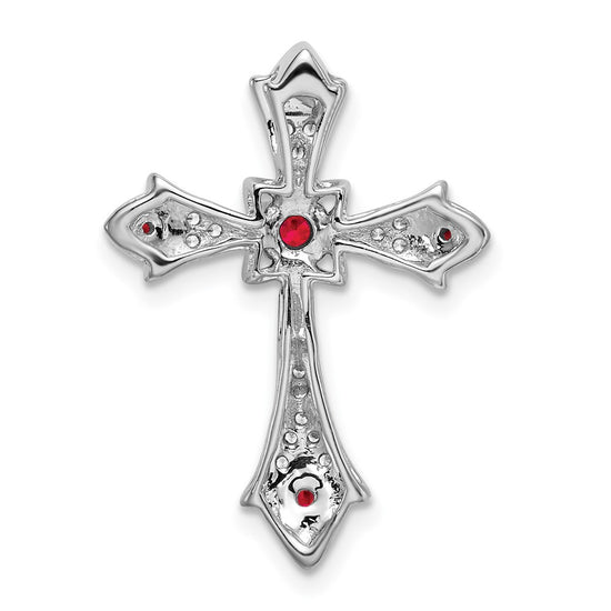 Gemstone & Diamond Fleur de Lis Cross Chain Slides