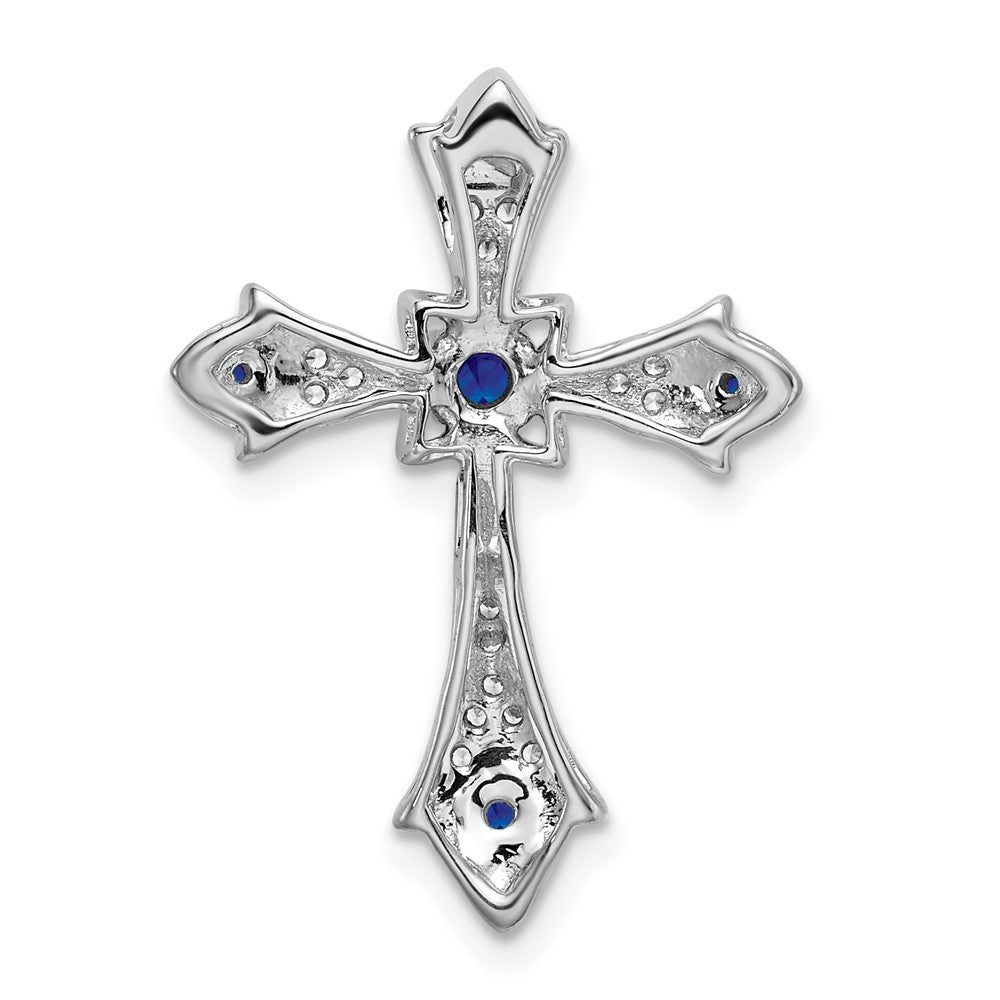 Gemstone & Diamond Fleur de Lis Cross Chain Slides