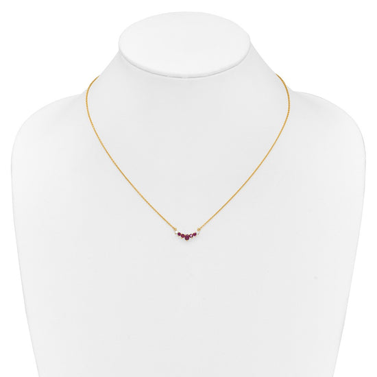 14k Oval and Round Ruby and Diamond 18 inch Necklace