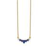 14k Oval and Round Sapphire and Diamond 18 inch Necklace