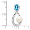 Pear Gemstone and Pearl Infinity Chain Slides