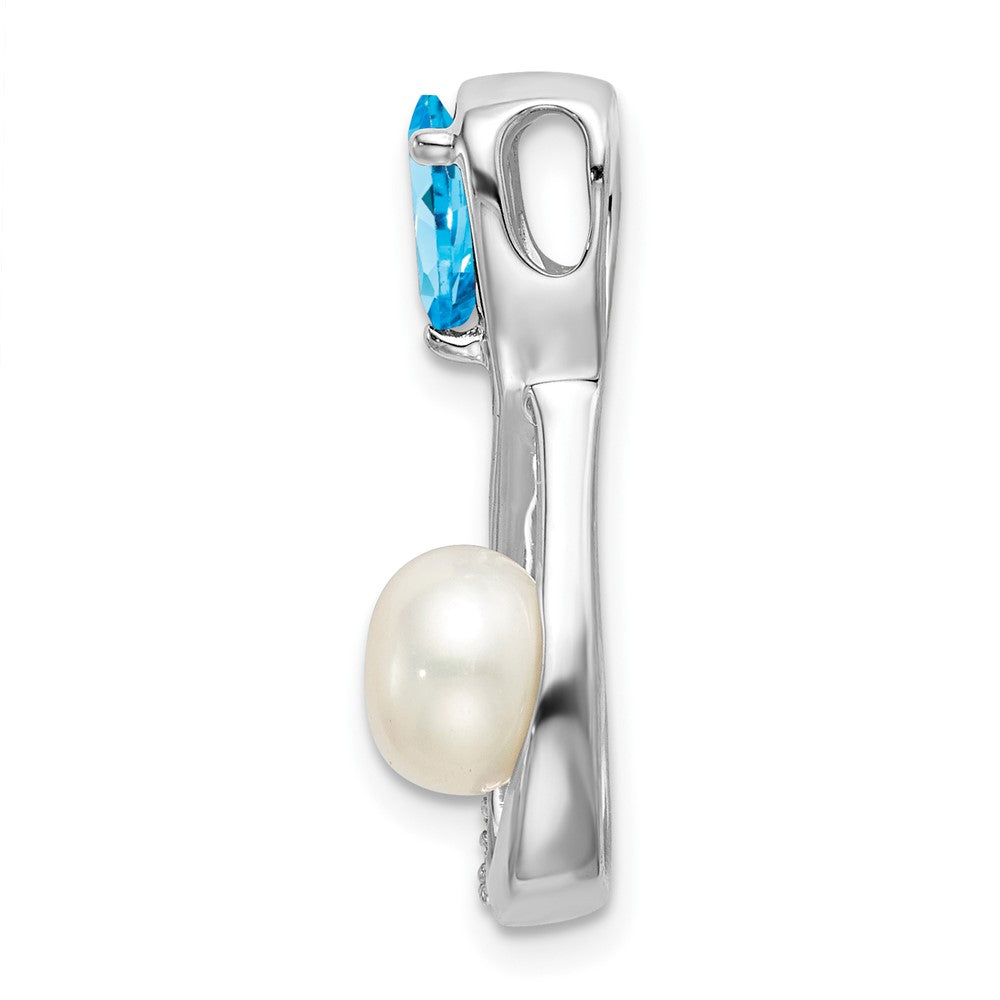 Pear Gemstone and Pearl Infinity Chain Slides