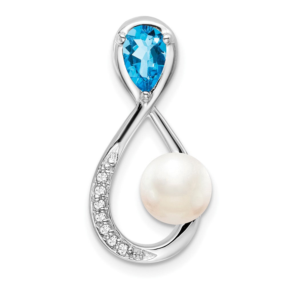 Pear Gemstone and Pearl Infinity Chain Slides