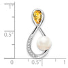 Pear Gemstone and Pearl Infinity Chain Slides