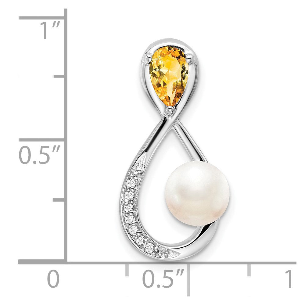 Pear Gemstone and Pearl Infinity Chain Slides