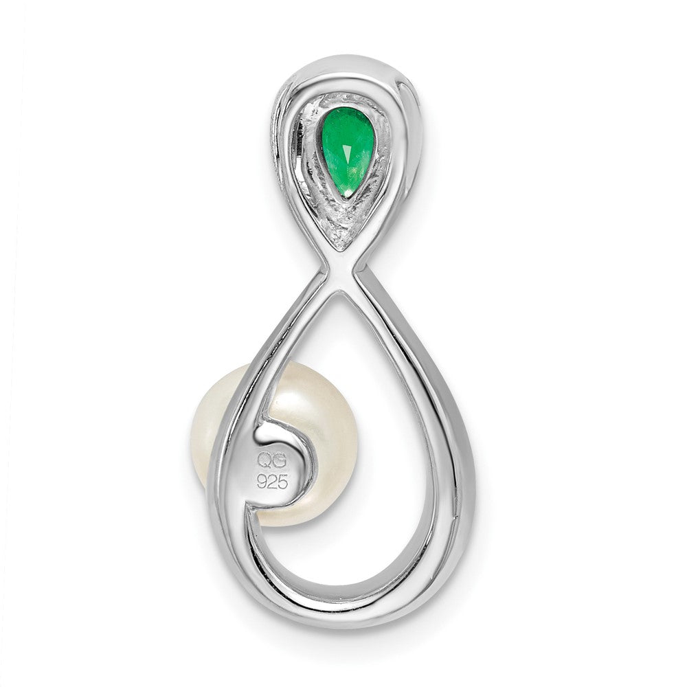 Pear Gemstone and Pearl Infinity Chain Slides