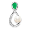 Pear Gemstone and Pearl Infinity Chain Slides