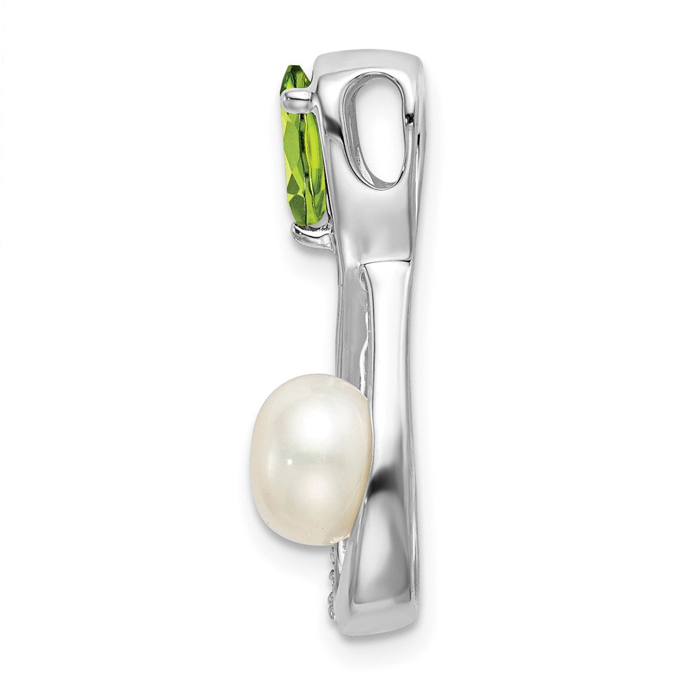 Pear Gemstone and Pearl Infinity Chain Slides