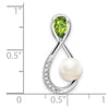 Pear Gemstone and Pearl Infinity Chain Slides