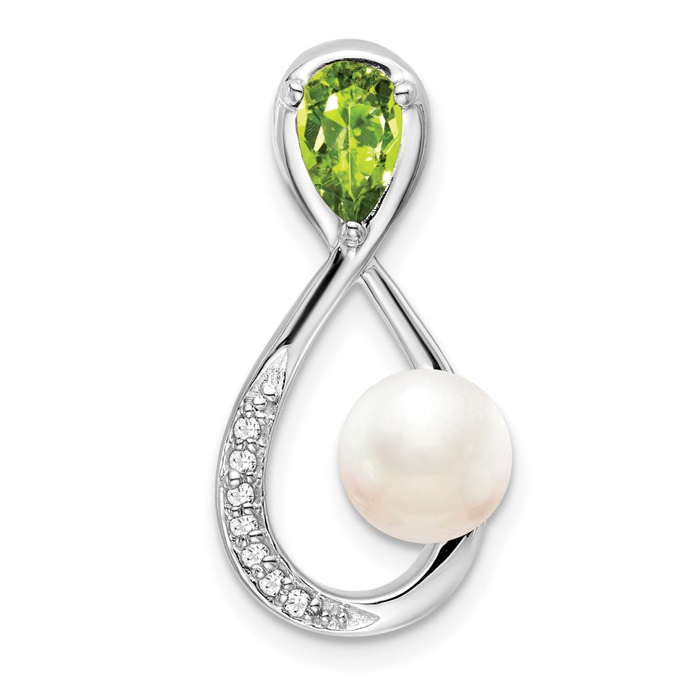 Pear Gemstone and Pearl Infinity Chain Slides