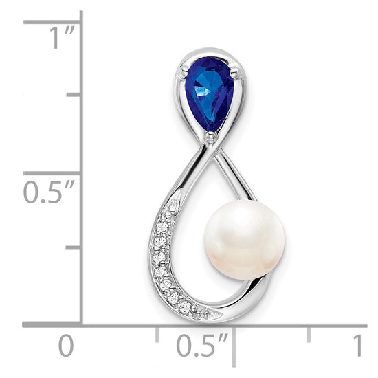 Pear Gemstone and Pearl Infinity Chain Slides