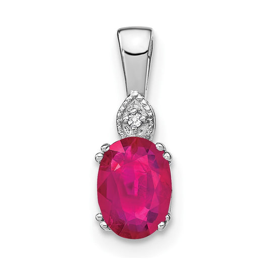 Oval Gemstone & Diamond Pendants