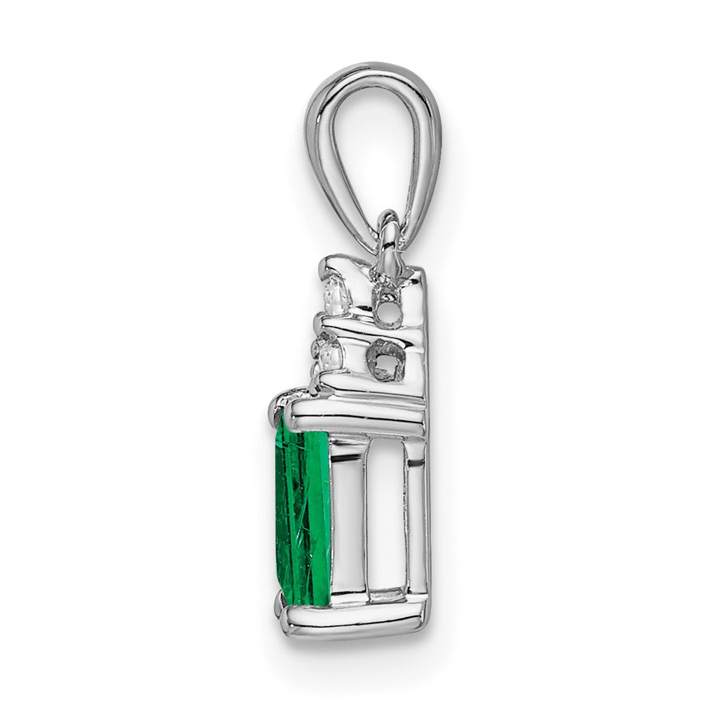 Emerald-Cut Gemstone and Diamond Pendants