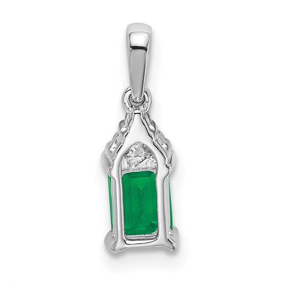 Emerald-Cut Gemstone and Diamond Pendants