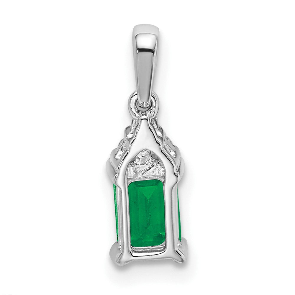 Emerald-Cut Gemstone and Diamond Pendants