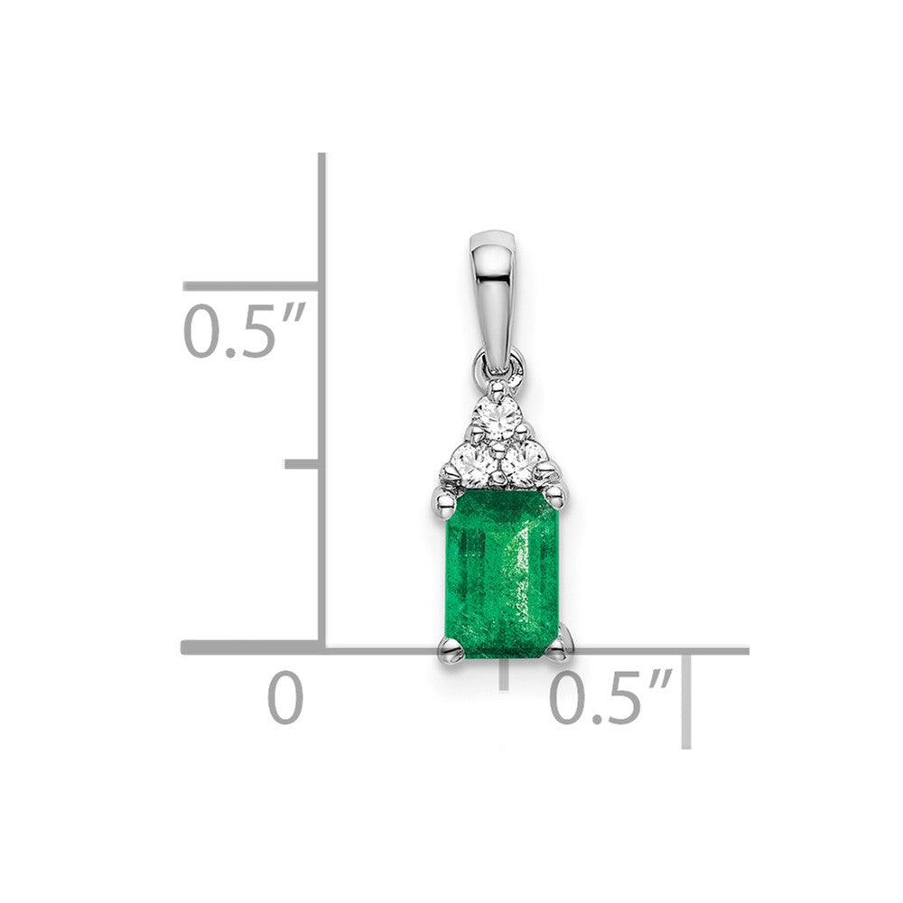 Emerald-Cut Gemstone and Diamond Pendants