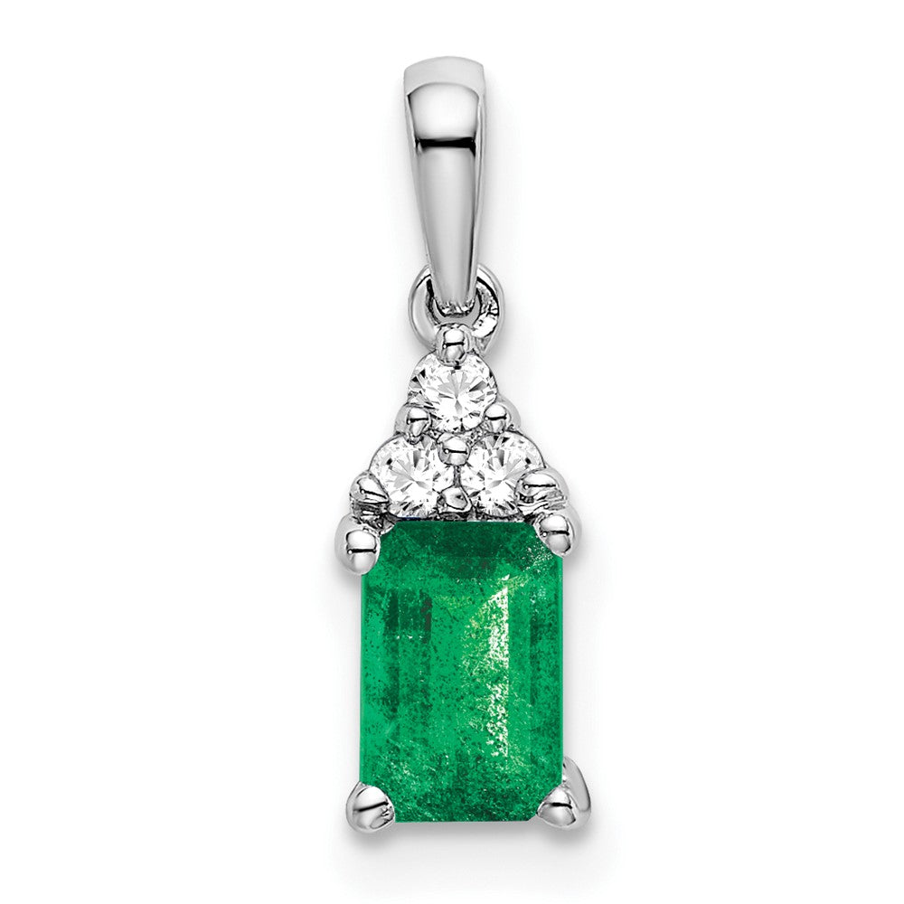 Emerald-Cut Gemstone and Diamond Pendants