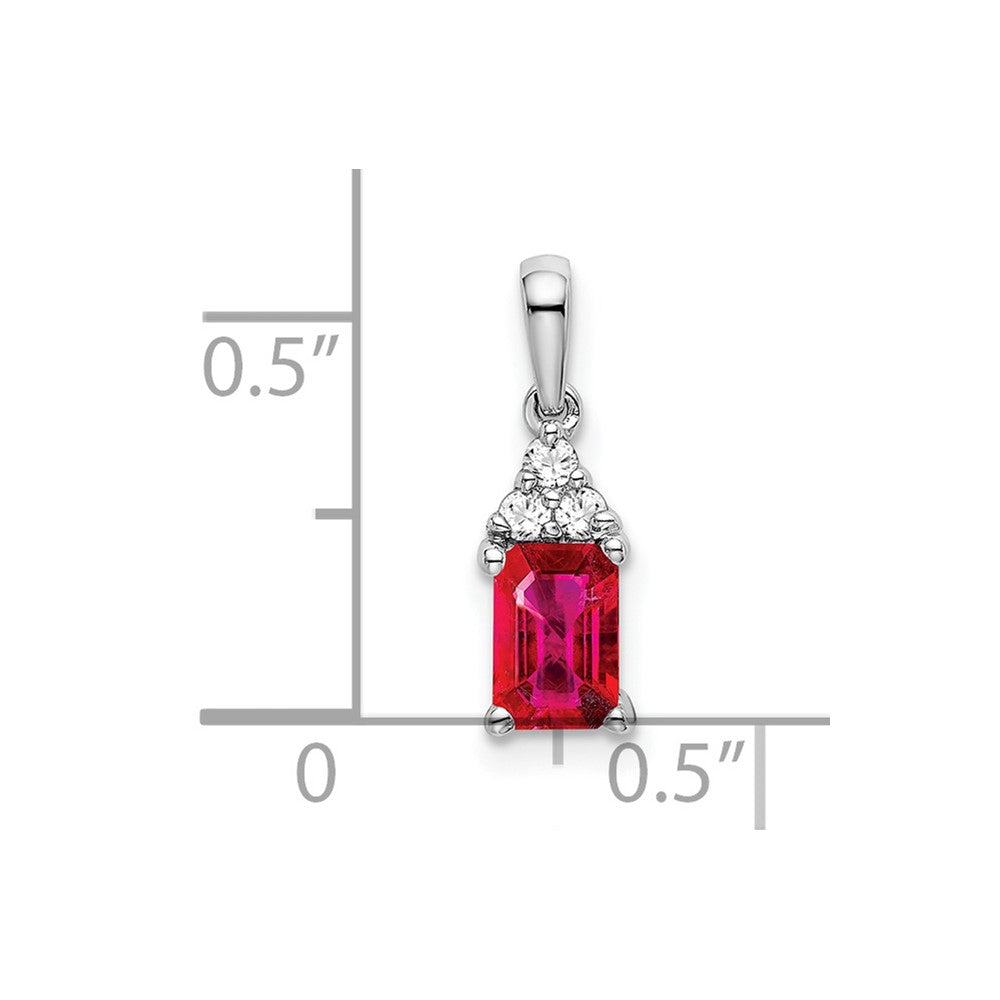 Emerald-Cut Gemstone and Diamond Pendants
