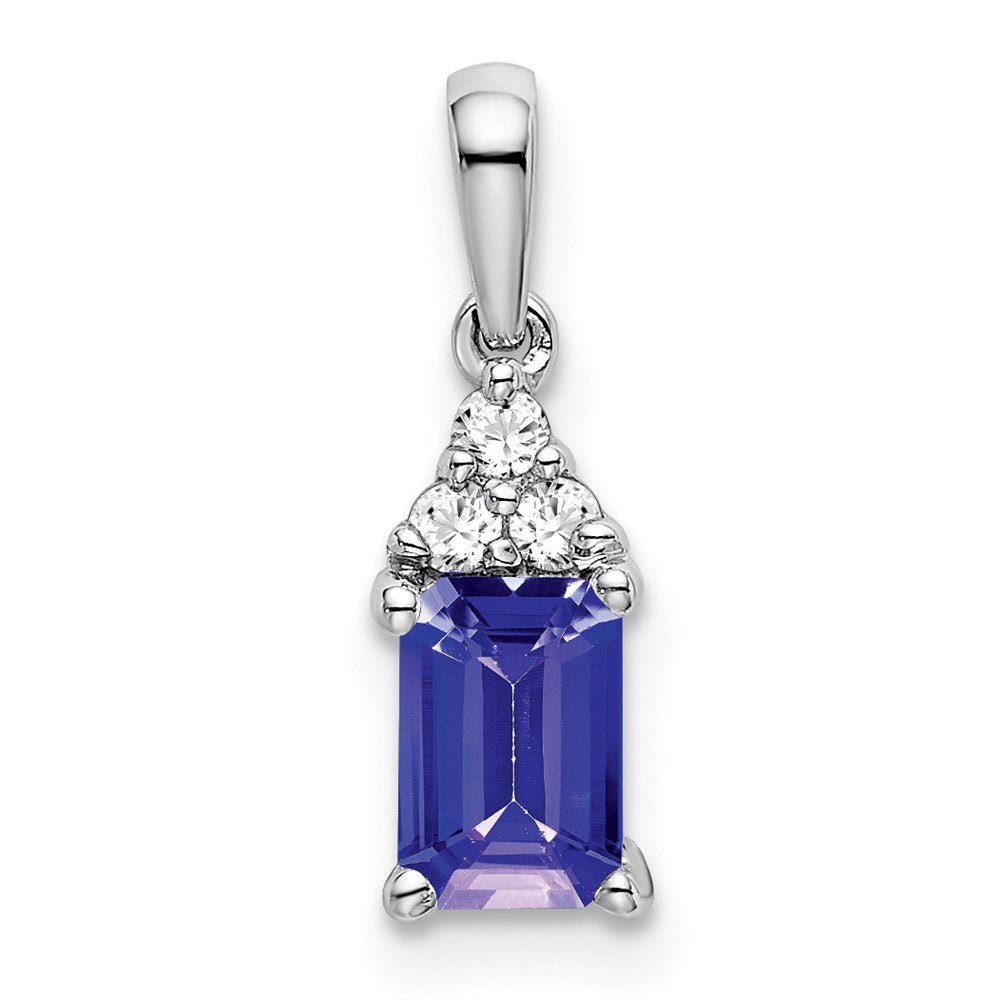 Emerald-Cut Gemstone and Diamond Pendants