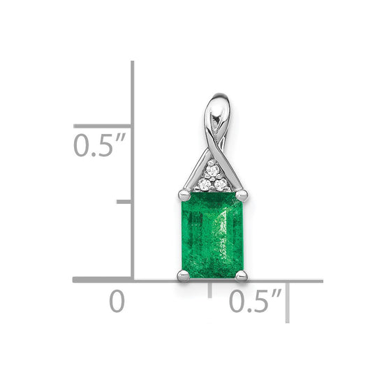 Rectangle Gemstone & Diamond Pendants