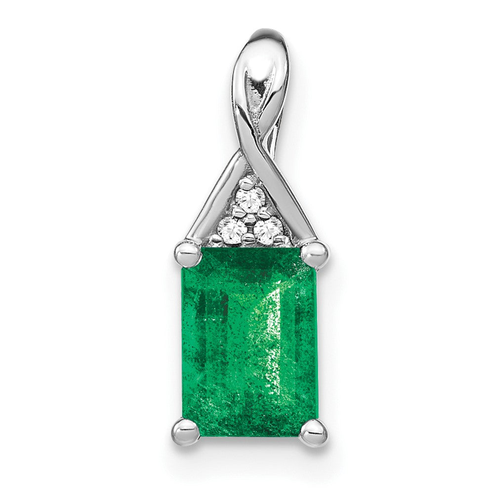 Rectangle Gemstone & Diamond Pendants
