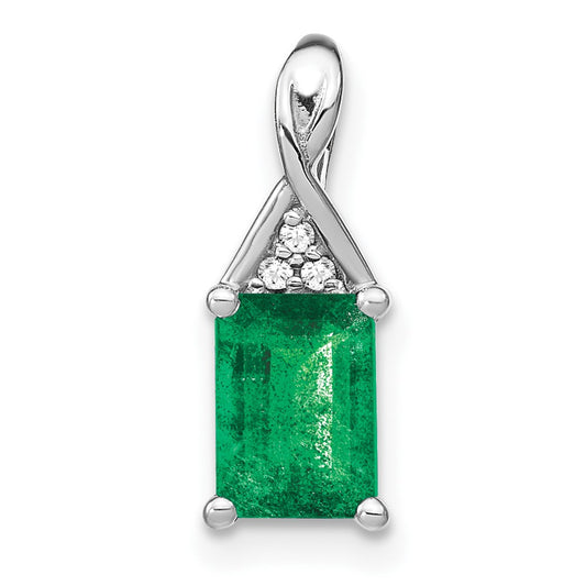 Rectangle Gemstone & Diamond Pendants