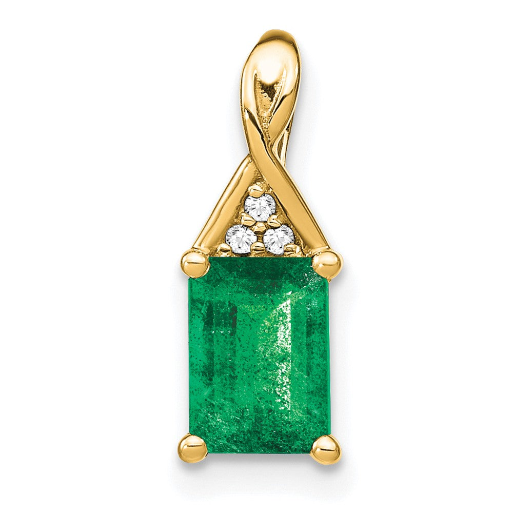 Rectangle Gemstone & Diamond Pendants