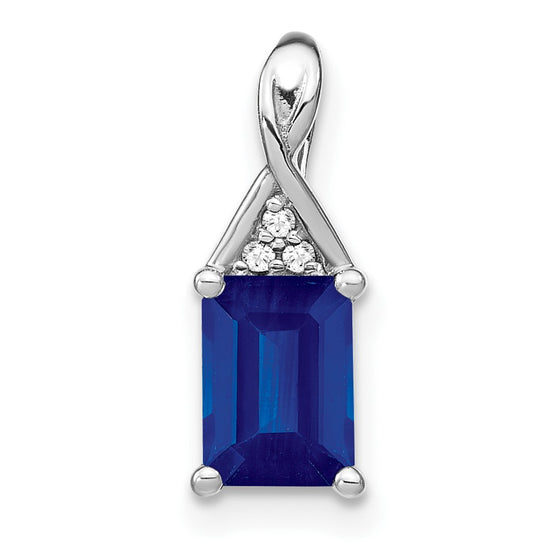 Rectangle Gemstone & Diamond Pendants