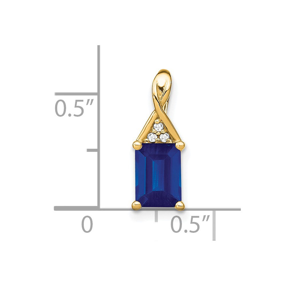 Rectangle Gemstone & Diamond Pendants